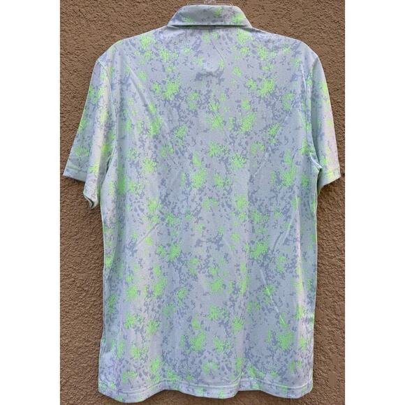 Adidas Burst Jacquard Golf Polo Yellow Green Medium NWT - Picture 8 of 12